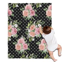 Pioneer Flower Blanket,Comfortable Soft Flannel Throw Blanket,All Season,Warm Lightweight Blankets for Sofa Bed Couch Living Room Chair,30"x40"(80x100cm)