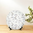 thumbnail image 6 of Picia Rabbit Eating Pattern Bone China Decorative Plate – Wall Decor with Stand and Adhesive, Elegant Ornament for Living Room, Office, or Entryway-8in, 6 of 6