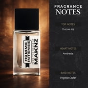 MAKNZ Homme Intense Eau de Parfum, Inspired by Homme Intense, Cologne for Men, 1.7 oz / 50ml – Iris, Woody, Powdery, Musky, Violet, Floral, Earthy