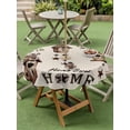 thumbnail image 3 of Outdoor Tablecloth with Umbrella Hole and Zipper, Sweet Home Round Table Cloth 54 Inch Waterproof Tablecloth, Western Stars Bird Houses Farmhouse Retro Picnic Table Cover for Patio Camping, 3 of 7