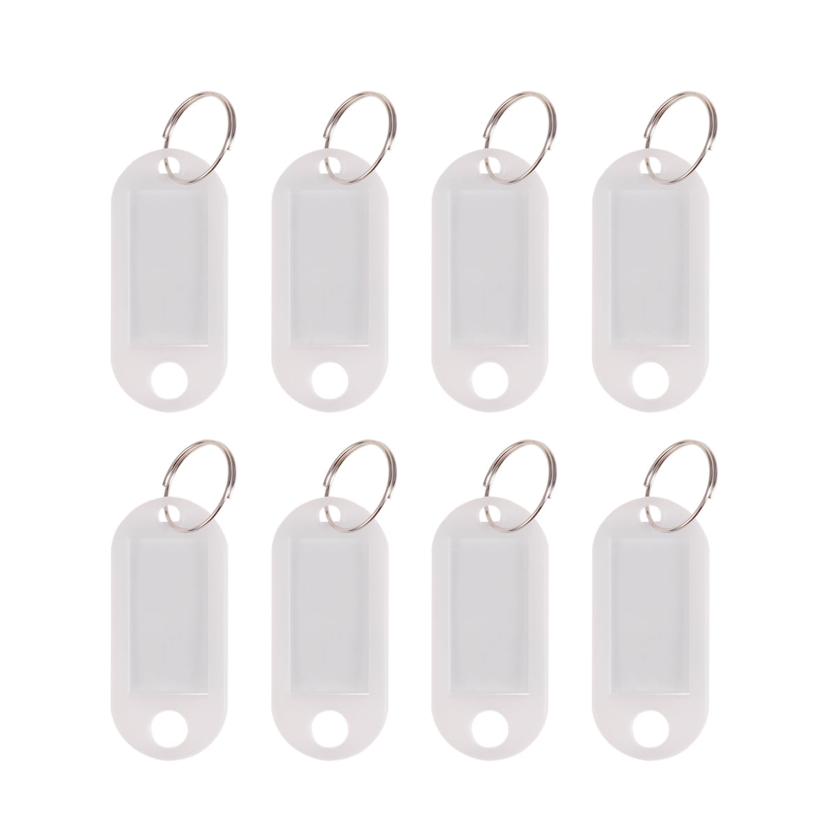 100 PCS Plastic Keyring Fobs Luggage ID Name Label Key Tag Key Chain