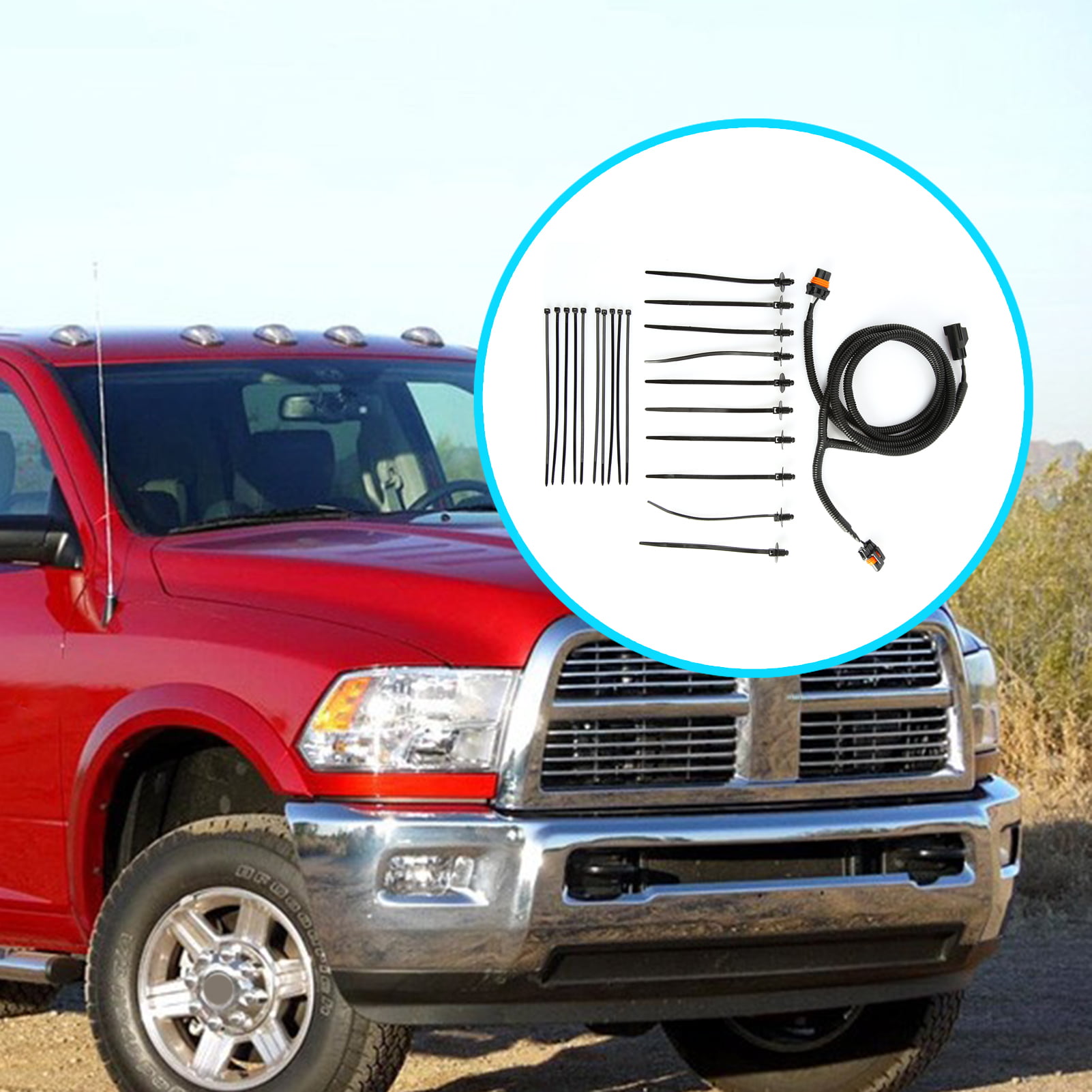 Compatible with Fog Lamp Light Jumper Wiring Harness Dodge Ram 1500 2500 3500 Replaces 56045501AC 