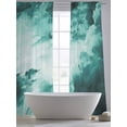 thumbnail image 4 of Teal Green Ombre Clouds Sheer Curtains 84 Inch Length 2 Panels Set, Modern Abstract Gradient Cloud Voile Window Treatment Rod Pocket Curtains Sheers Drapes for Bedroom/Living Room/Kitchen 52"x84"x2, 4 of 7