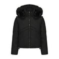 thumbnail image 3 of Royisotas Womens Puffer Jackets,Coats for Women,Long Sleeve Cropped Fall Hooded Zip up Coats,Black,Nylon,L, 3 of 6
