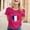 Hot Pink, variant on Women Tshirts French Flag Graphic Short Sleeve Crewneck Paris Top Womens Blouse Sky Blue M