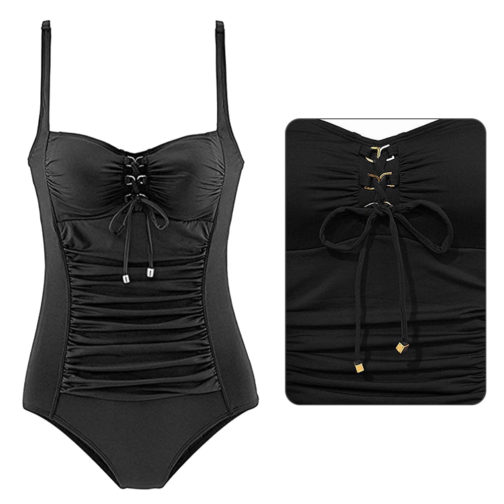 black tube top one piece swimsuit