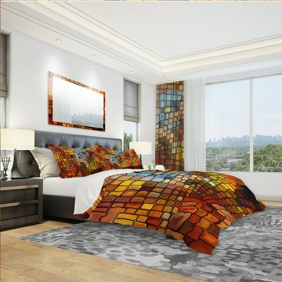 Designart 'Dreaming of Stained Glass' Modern & Contemporary Duvet Cover Set