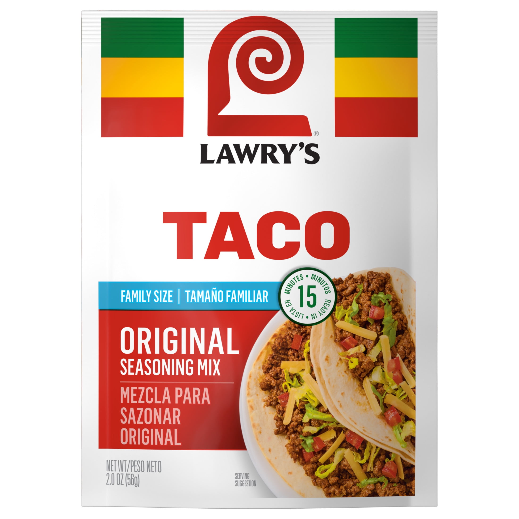 (2 pack) Lawry's Family Size Original Taco Seasoning Mix, 2.0 oz Packet