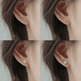 thumbnail image 4 of Pendientes de plata esterlina S925 chapados en oro de 14 quilates, minipendientes clásicos versátiles con cuatro garras y un diamante y circonita, estilo japonés-coreano, sencillos para mujer, 4 of 5
