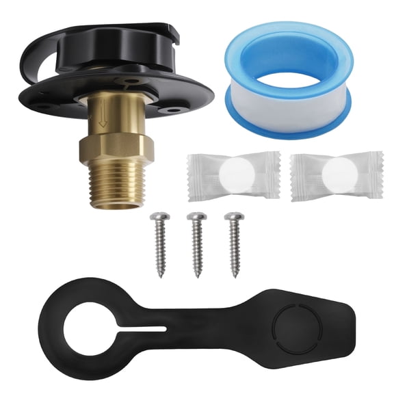 Anxingo RV City Water Fill Inlet with Check Valve, 3/4" Female NH x 1/2" Male NPT, Black Brass Water Filler Valve for RVs, Campers, Boats