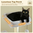 thumbnail image 6 of Pefilos 62" Cat Tree for Indoor Cats, Modern Cat Tree Tower with 2 Spacious Condos, Scratching Pad, 4 Cat Scratching Posts, 2 Top Perches, 2 Pompoms, Gray, 6 of 9