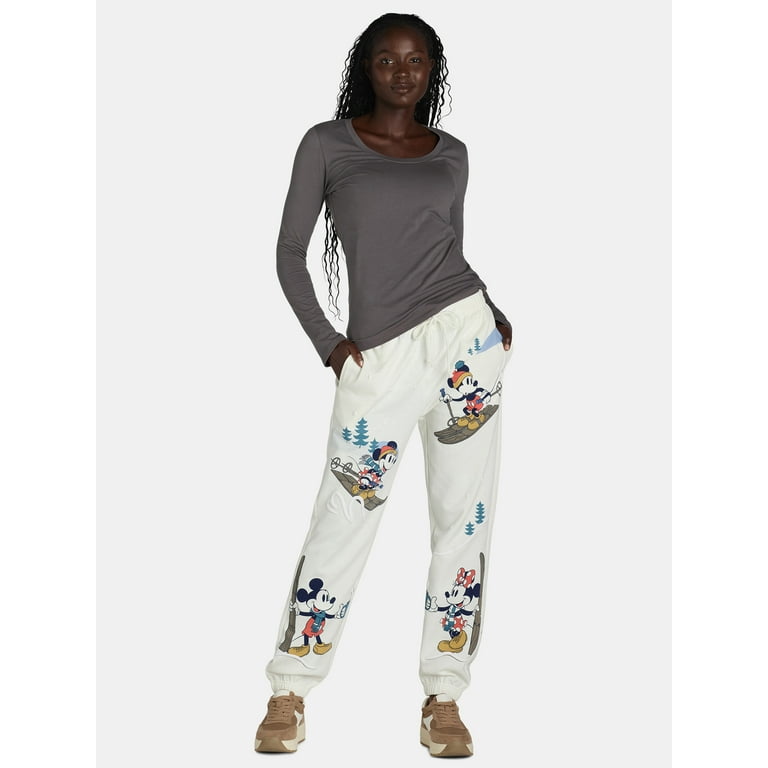 Disney Mickey Mouse Women s Winter Graphic Joggers Walmart