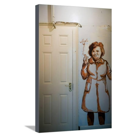 Mural of McCourt's mother Angela in the replica of McCourt family home, Frank McCourt Museum, Li... Stretched Canvas Print Wall Art