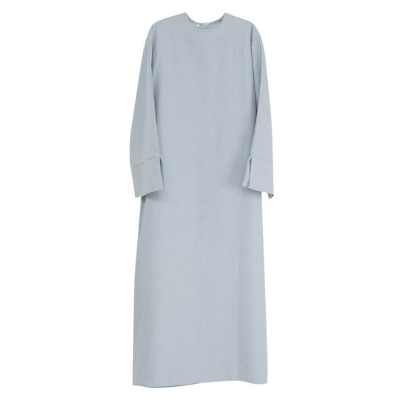 Women Dubai Middle Türkiye Solid Color Casual Loose Plus Size Elegant Dress Robe