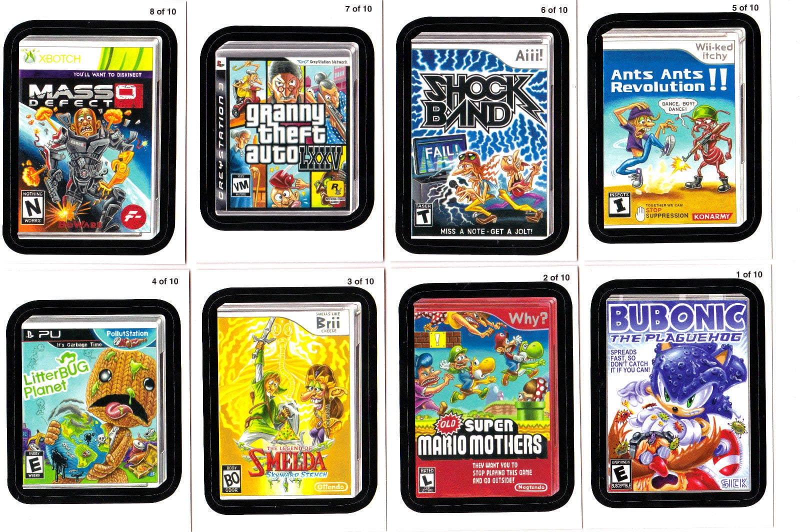 2012 Wacky Packages All New Series 9 {ANS9} "LAME GAMES" Complete Set