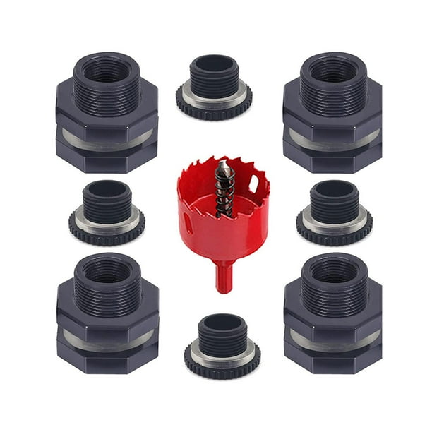 Adaptador de mamparo, kits de conexión para barriles de lluvia, jardín reutilizable universal 07 pulgadas