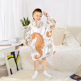 thumbnail image 6 of FORMRS Wearable Blanket Hoodie with Sleeves for Kids Cozy Flannel Sweatshirt, Orange Seahorse, 6 of 7