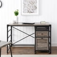 thumbnail image 4 of 48" Angle Iron Desk with Filing Cabinet Cabinet in Gray Wash, 4 of 5