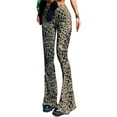 thumbnail image 3 of Flare Yoga Pants for Women - Soft High Waist Bootcut Leggings Tall & Long Leopard Flared Pants for Women Leopard Print S, 3 of 9