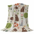 thumbnail image 6 of Brown Bears Blanket Soft Cozy Warm Throw Blanket for Couch, Plush Fuzzy Flannel Fleece Blankets for Sofa, Cartoon Cute Animals Foxes Hedgehogs Forest Bed Blankets Lightweight Gifts for Women, 50"x80", 6 of 9