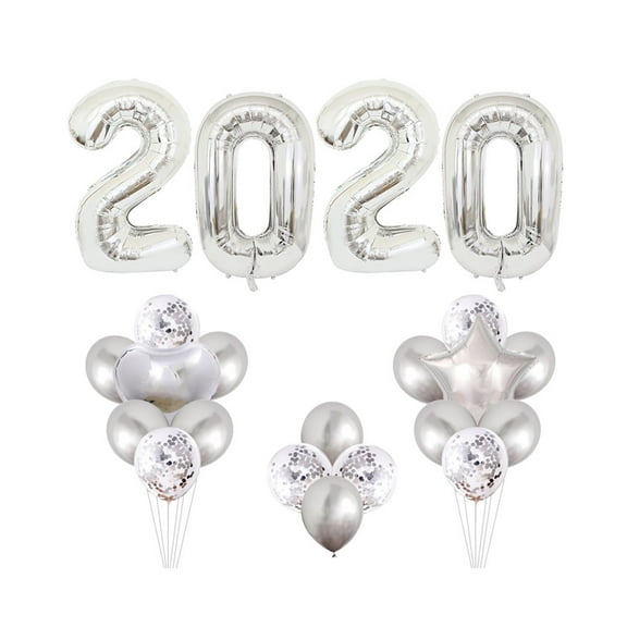 MOKKHNB Foil Balloon Numbers Silver 1 Set 18 Inches