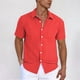 thumbnail image 1 of Blusa y camisa de manga corta con cuello vuelto y botones para hombre, estilo cárdigan vertical de manga corta con cuello vuelto y bolsillo, blusa de poliéster para hombre, 1 of 5