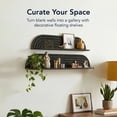 thumbnail image 5 of Black Floating Wall Shelf Set of 2, Wall Mounted Rustic Farmhouse Solid Wood Shelves - Modern for Bedroom, Bathroom, Living Room, Kitchen Decor & Storage, 5 of 8