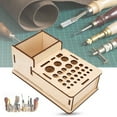 thumbnail image 3 of Boîte à Outils en Cuir, Multi Trou Bricolage Support de Rangement en Bois Habilement Conçu, 3 of 9