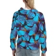 thumbnail image 7 of Wukai Blue Butterflies Print Womens Hoodies Fleece Sweatshirts Long Sleeve Sweaters Pullover Fall Outfits Winter Clothes-Small, 7 of 7