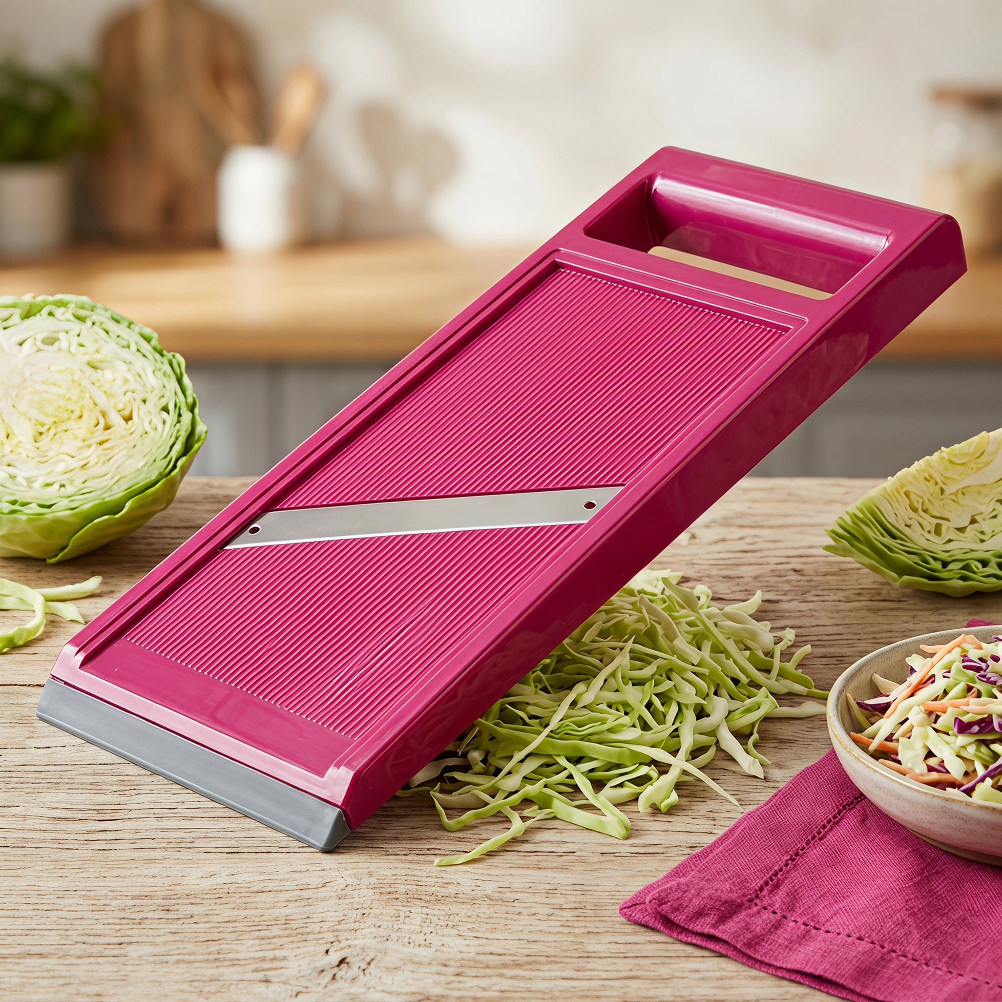 Unique Bargains Mandoline Slicer Chopper Multifunctional Cutter Rose Red 10.8" x 4.2"