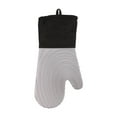 thumbnail image 1 of Silicone oven gloves extra long elastic quilted lining non-slip heat-resistant kitchen cooking gloves, 1 pair, 1 of 8