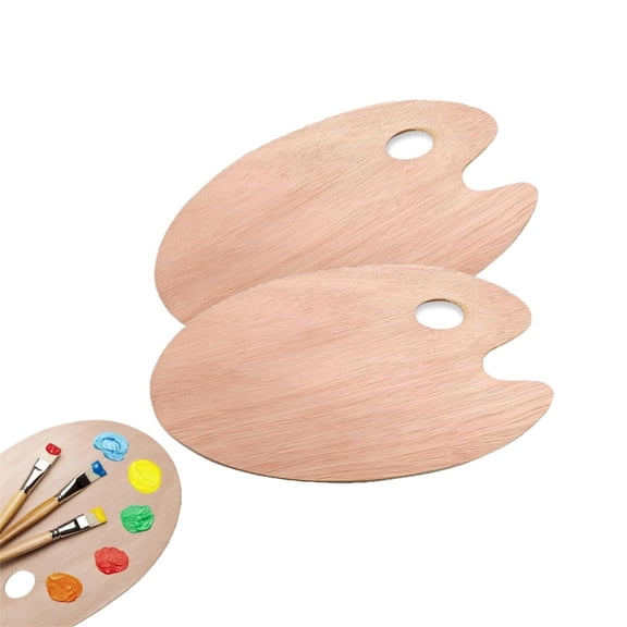 2pcs Wood Color Mixing Tray Oil Painting Palette 7.87x11.8In Wood Painting Palette Craft DIY Art Painting Palette for Men and Women