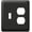 Black, variant on Amerelle 935TDAL Devon Wallplate, 1 Toggle / 1 Duplex, Steel, Almond, 1-Pack