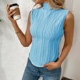 thumbnail image 6 of Oplxuo Summer Turtleneck Tank Tops for Women Dressy Casual Slim Fitted Sleeveless Blouse Basic Solid Knitted Tee Shirts, 6 of 6