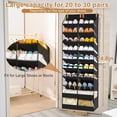 thumbnail image 5 of VOZOGO 20-30 Pairs Over the Door Shoe Organizer, Clear Pockets Hanging Shoe Storage for Closet, 10-Tier Door Shoes Rack, Handing Shoes Holder Fit All the Family's Sneakers, Boots, Heels, Black, 5 of 9