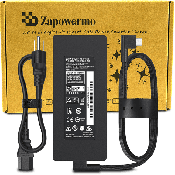 230W 19.5V 11.8A AC Laptop Charger for Razer Blade 14 15 Blade Pro 17 RTX2070 RTX2080 RTX3060 RTX3070Ti RTX3080 RC30-024801 RZ09-0369 RZ09-02386 Power Supply Adapter Cord
