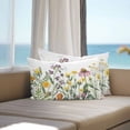 thumbnail image 4 of Outdoor Pillow Cover Spring Floral Set of 2 Waterproof Throw Pillowcases Wildflowers Leaves Plant Decorative Patio Furniture Pillows for Couch Garden Indoor & Outdoor Use, 4 of 9