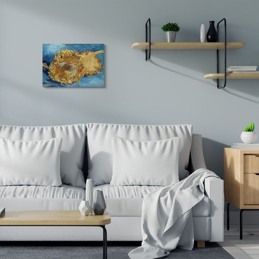 Stupell Home Décor Sunflowers Yellow Blue Classical Painting Canvas Wall Art by Vincent Van Gogh