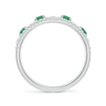 thumbnail image 2 of ANGARA Natural Nature Inspired Round Emerald & Diamond Filigree Ring in 14K White Gold for Women (Size-3mm) | May Birthstone, Birthday, Anniversary, Jewelry Gift for Women | Natural Emerald Ring, 2 of 9