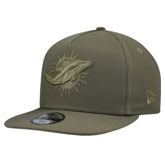 Youth New Era Olive Miami Dolphins Color Pack A-Frame 9FIFTY Snapback Hat