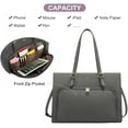 thumbnail image 4 of Lovevook Women's USB Port PU Leather 15.6" Laptop Tote, Gray, 4 of 7