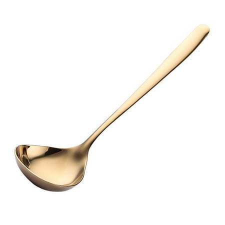 

Xyer Soup Spoon Ergonomic Design Comfortable Grip Stainless Steel BPA Free Deep Head Stirring Ladle Kitchen Supplies