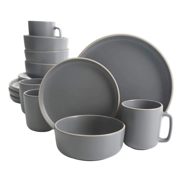 Vajilla Gris Gibson Zuma para 4 Personas 16pz