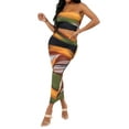 thumbnail image 2 of SAYOO Off Shoulder Tie Dye 2 Piece Skirt Set Sleeveless Cropped Tube Top Bodycon Midi Skirt Multicolor Sets Dress Outfits for Women, 2 of 5