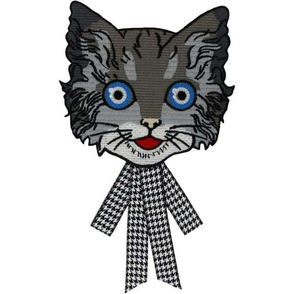 1 piece Cat Patches Knotbow Applique Sew On Collar Patches Embroidered Applique Patches Apparel Accessories Badge