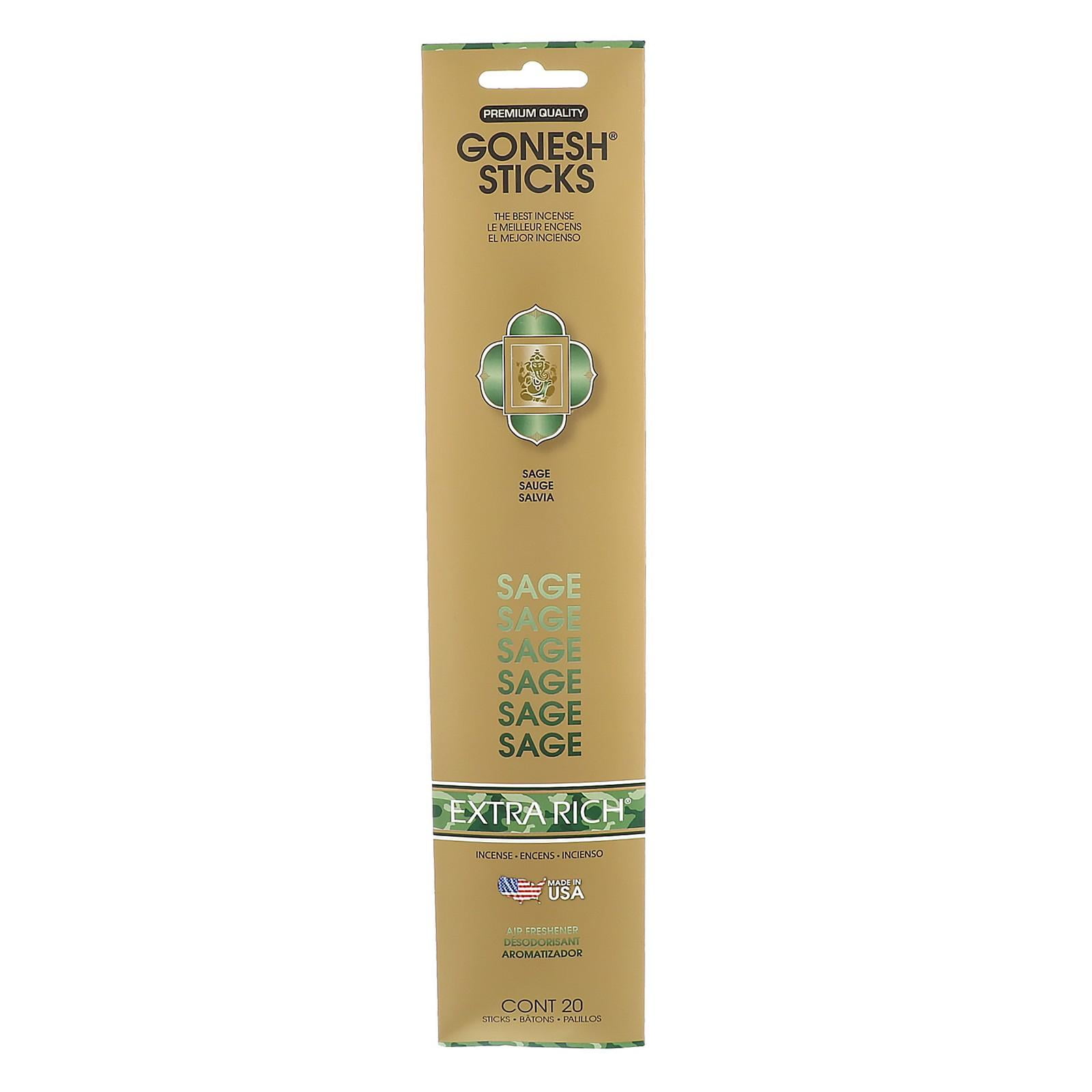 Gonesh Incense Extra Rich Sage Sticks, 20/PK
