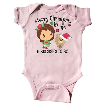 

Inktastic Merry Christmas to me a Big Sister to be Gift Baby Girl Bodysuit