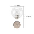 thumbnail image 5 of Benzara BM241170 Wall Sconce with Metal Frame & Glass Shade, Silver, 5 of 5