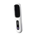 thumbnail image 3 of Alisador de pelo eléctrico, peine caliente, antiescaldaduras, Mini peine alisador de pelo, cepillo alisador, 3 temperaturas ajustables para viajes, 3 of 9