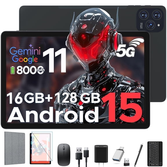 11" Tablet, 2026 Android 15 with Octa-core Processor, 16GB 128GB, 1TB Expandtion, 8000mAh Battery, HD IPS Large tableta,WiFi 6&BT5.0